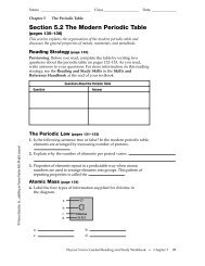Section 5.2 The Modern Periodic Table - Barrington High School