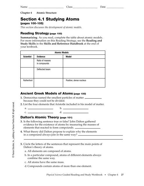 Section 4.1 Studying Atoms - Barrington High School