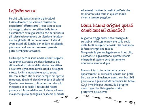 Risparmiare energia per proteggere il clima