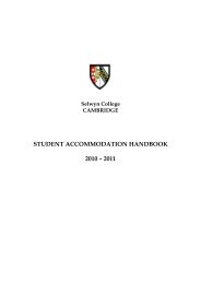 student accommodation handbook 2010 – 2011 - Selwyn College ...