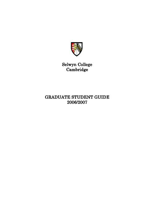 Selwyn College Selwyn College Cambridge Cambridge ...