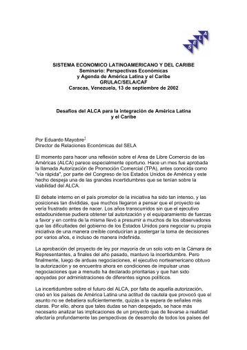 SISTEMA ECONOMICO LATINOAMERICANO Y DEL CARIBE ... - Sela