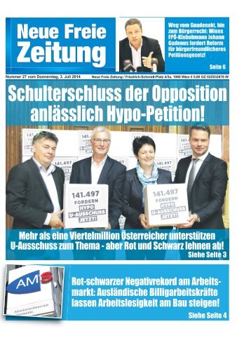 Schulterschluss der Opposition anlässlich Hypo-Petition!