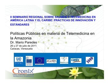 PolÃ­ticas PÃºblicas en materia de Telemedicina en la Amazonia - Sela