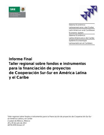 Informe Final Taller regional sobre fondos e instrumentos ... - Sela