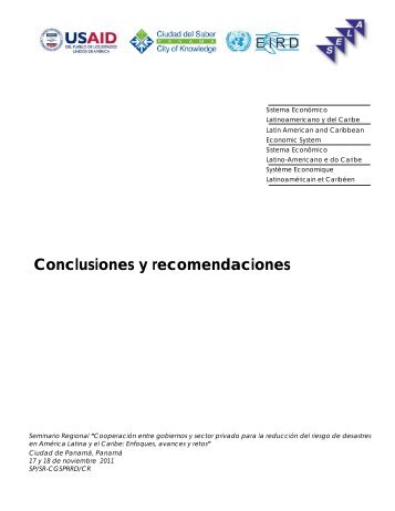 Conclusiones y recomendaciones - SELA