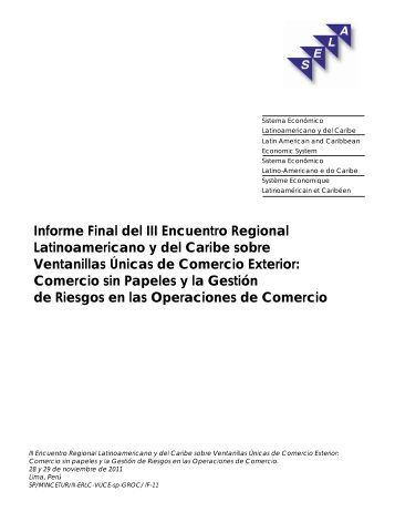 Informe Final del III Encuentro Regional Latinoamericano y ... - SELA