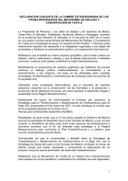DECLARACION CONJUNTA DE LA CUMBRE ... - SELA