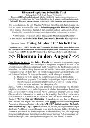 Rheuma-Prophylaxe Selbsthilfe Tirol
