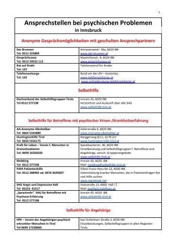 Ansprechst bei psychProbl 06_13x - Selbsthilfe Tirol