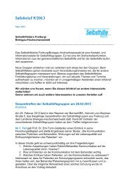 Infobrief 9/2013 (pdf) - Selbsthilfegruppen in Freiburg