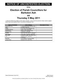 notice of uncontested election - Selby District Council