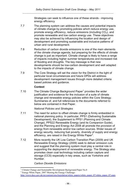 Tracked Version of Core Strategy, November 2012 - Selby District ...