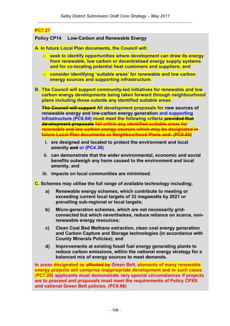 Tracked Version of Core Strategy, November 2012 - Selby District ...