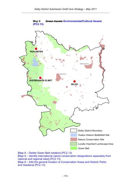 Tracked Version of Core Strategy, November 2012 - Selby District ...