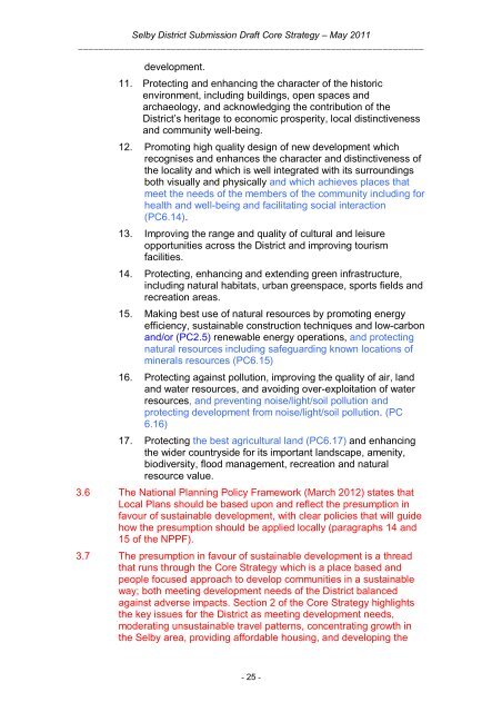 Tracked Version of Core Strategy, November 2012 - Selby District ...