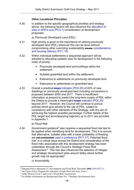 Tracked Version of Core Strategy, November 2012 - Selby District ...