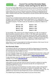 Council Tax and Non-Domestic Rates - Selby District Council