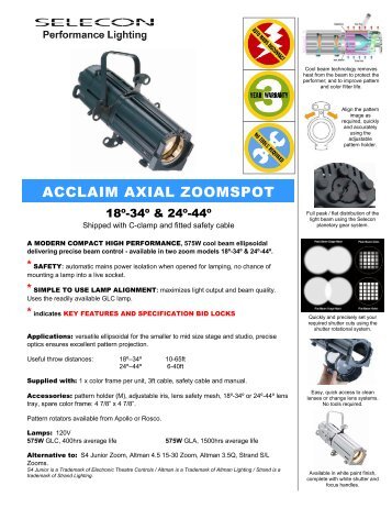 ACCLAIM AXIAL ZOOMSPOT - Selecon