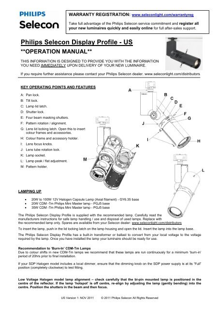 120V TH/CDM Models - Selecon