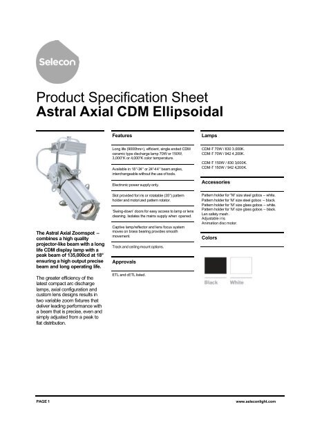 Astral Axial CDM Ellipsoidal - Selecon