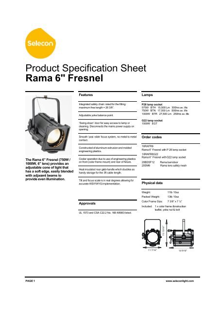 Rama 6&quot; Fresnel - Selecon