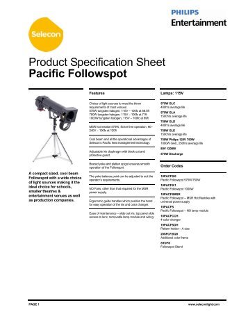 Pacific Followspot - Selecon