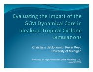 Evaluating the Impact of the GCM Dynamical Core in Idealized ...