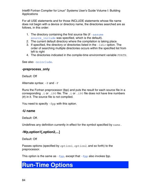Intel(R) Fortran Compiler for Linux* Systems User's Guide Volume I ...