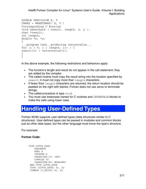 Intel(R) Fortran Compiler for Linux* Systems User's Guide Volume I ...