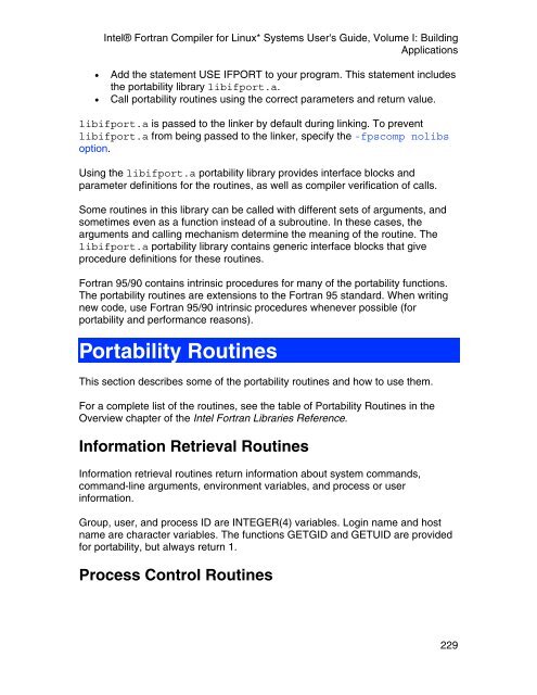 Intel(R) Fortran Compiler for Linux* Systems User's Guide Volume I ...