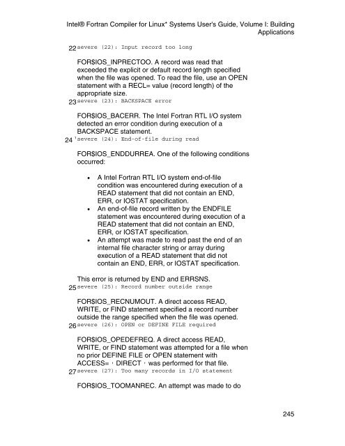 Intel(R) Fortran Compiler for Linux* Systems User's Guide Volume I ...