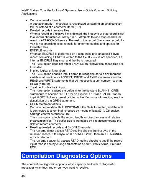 Intel(R) Fortran Compiler for Linux* Systems User's Guide Volume I ...