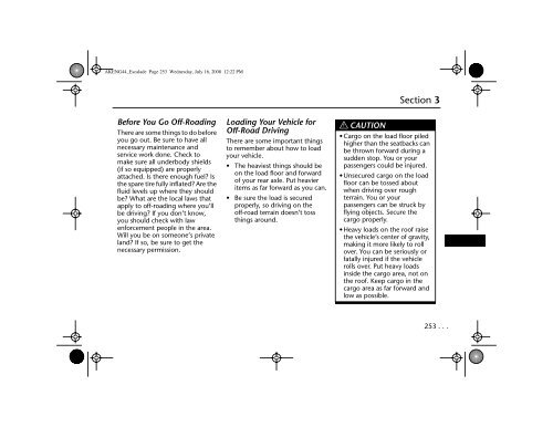 Table of Contents Cadillac Escalade - IFS Europe BV