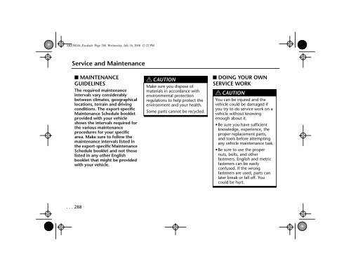 Table of Contents Cadillac Escalade - IFS Europe BV