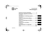 Inhoudsopgave Cadillac SRX - IFS Europe BV