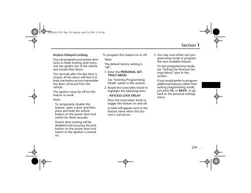 Table of Contents Cadillac STS/STS-V - IFS Europe BV