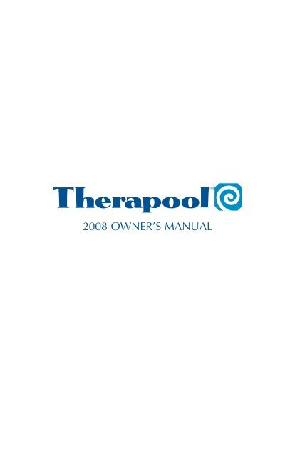 2008 Therapool Owner's Manual - Master Spas