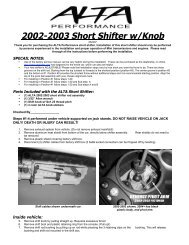 Gen 1 Alta Short Shift Kit - OutMotoring