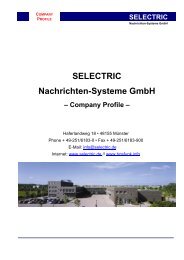 Company Profile - SELECTRIC Nachrichten-Systeme GmbH