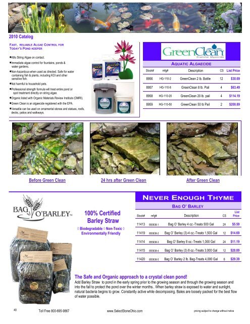 pond catalog - Select Stone Company