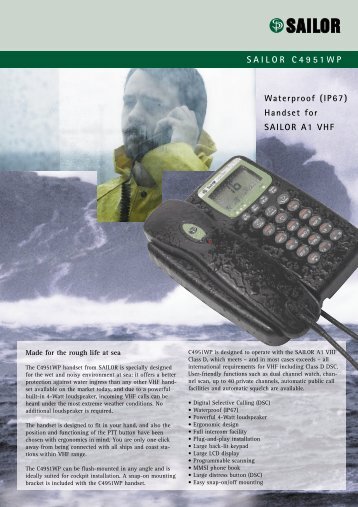SAILOR C4951WP Waterproof (IP67) Handset for SAILOR A1 VHF