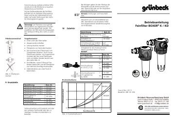 Betriebsanleitung Feinfilter BOXER® K / KD - Selfio