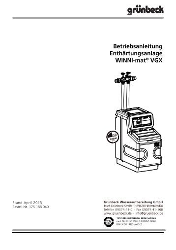 Betriebsanleitung EnthÃ¤rtungsanlage WINNI ... - Selfio.de Selfio.de