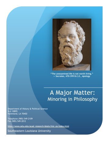 Philosophy Minor Brochure - Southeastern Louisiana University