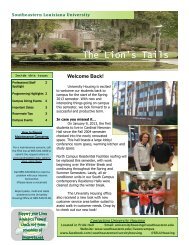 January 2013 Newsletter - Southeastern Louisiana University