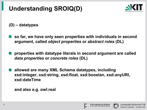 Part II: OWL - Foundations of Semantic Web Technologies