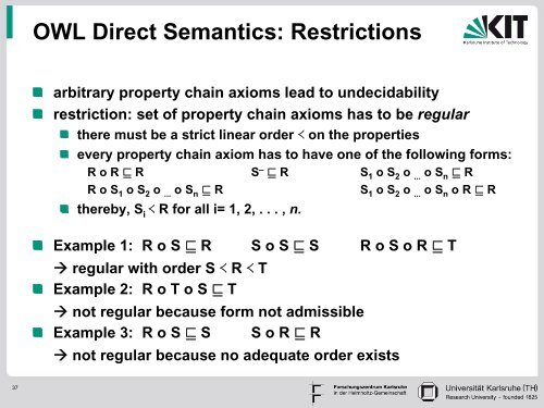 Part II: OWL - Foundations of Semantic Web Technologies