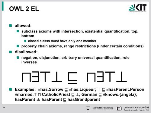 Part II: OWL - Foundations of Semantic Web Technologies