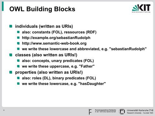 Part II: OWL - Foundations of Semantic Web Technologies